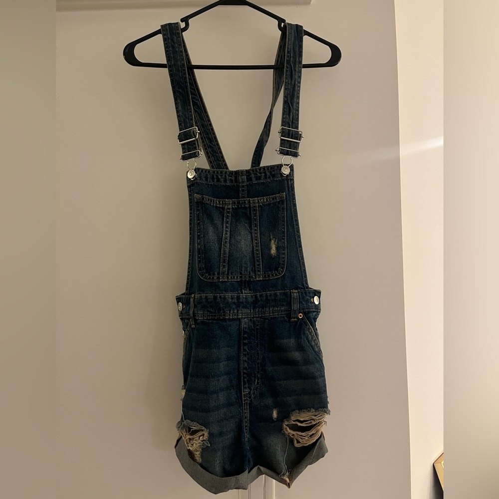 Denim Overall Shorts